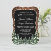 Bracket Sneeuwhout & Bos Bruiloft Jubileum Kaart (Staand voorkant)