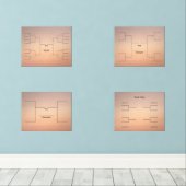 Bracket Tourney Basketbal 16 8 4 Team Spelen in Muurkunst Sets (Houten vloer)