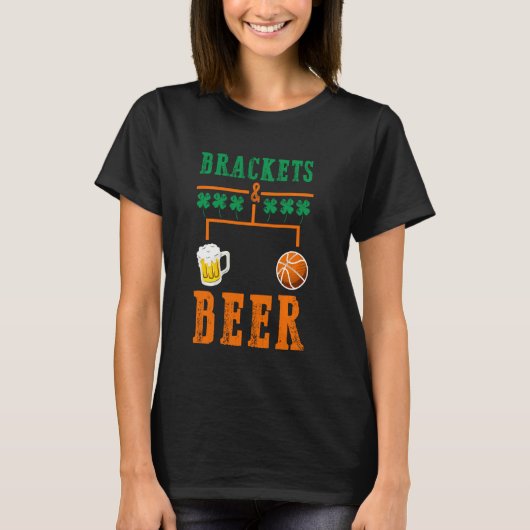 Brackets en beer March Basketball College T-shirt (Voorkant)