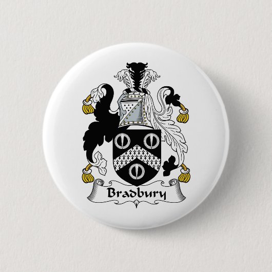 Bradbury Family Crest Ronde Button 5,7 Cm (Voorkant)