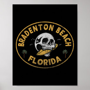 Bradenton Beach Florida Fl Vintage Surf Front En Poster