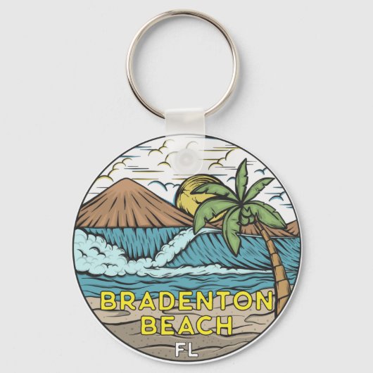 Bradenton Beach Florida Vintage Sleutelhanger (Voorkant)