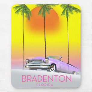 Bradenton Florida klassieke auto reisposter Muismat