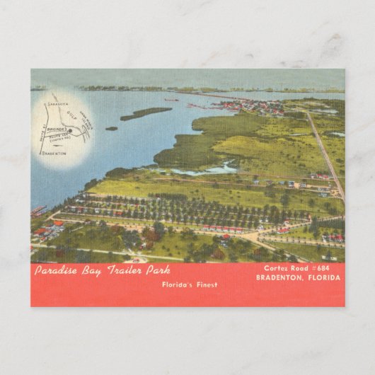 Bradenton Florida Paradise Trailer Park Briefkaart (Voorkant)