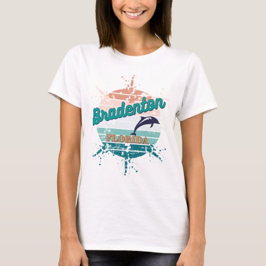 Bradenton Florida Retro  Exploding Sunset T-shirt (Voorkant)