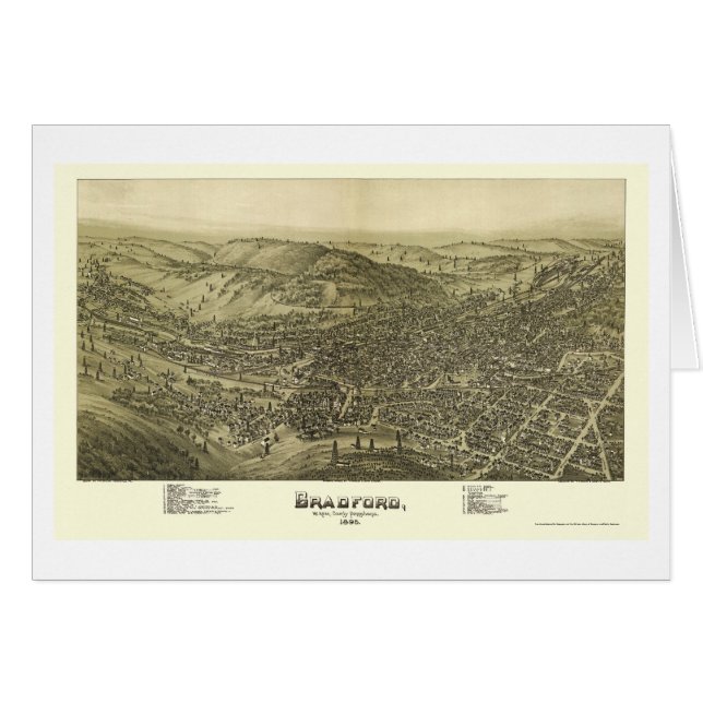 Bradford, carte panoramique de PA - 1895 (Devant horizontal)