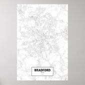Bradford, Engeland (zwart op wit) Poster (Voorkant)
