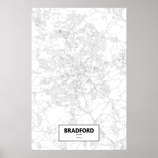 Bradford, Engeland (zwart op wit) Poster (Voorkant)