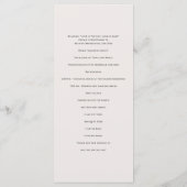 Bradford moderne bruiloft programma (Achterkant)