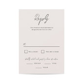 Bradford moderne bruiloft RSVP kaartje