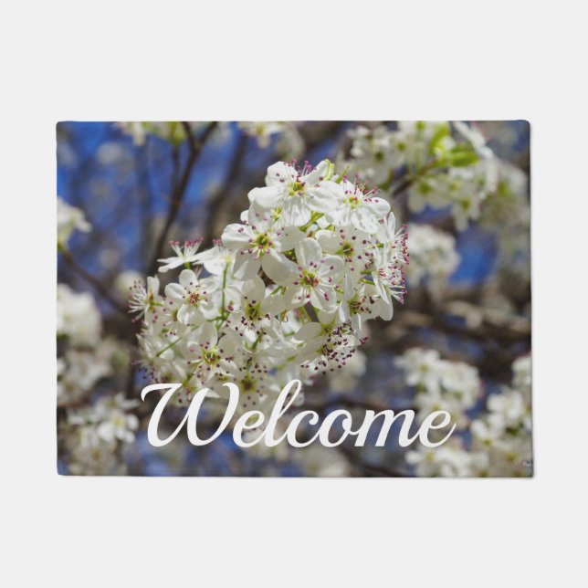 Bradford Pear Blooms Welcome Doormat Deurmat (Voorkant)