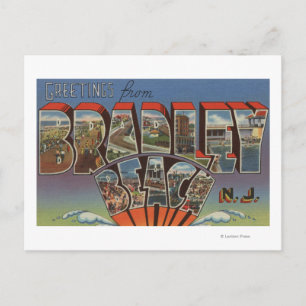 Bradley Beach, New Jersey - Large Letter Scenes Briefkaart