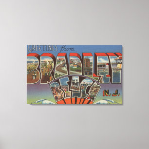 Bradley Beach, New Jersey - Large Letter Scenes Canvas Afdruk
