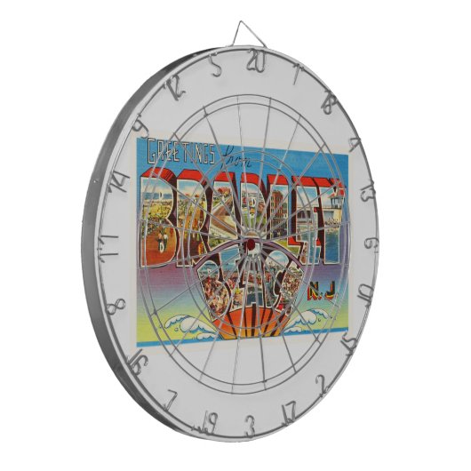 Bradley Beach New Jersey NJ  Old Briefkaart- Dartbord (Voorkant Links)