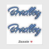 Bradley Name blue Aufkleber Sticker Stickerset (Vel)