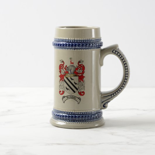 Bradshaw Coat of Arms Stein / Bradshaw Family Bierpul (Rechts)