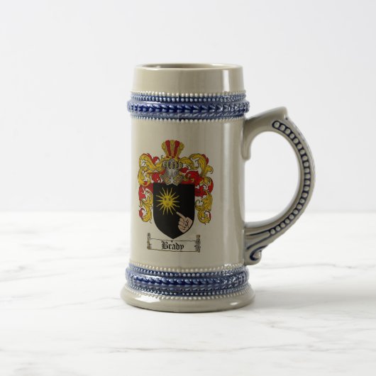 Brady Coat of Arms Stein / Brady Family Crest Bierpul (Rechts)