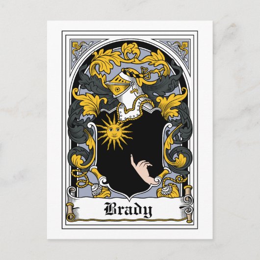 Brady Family Crest Briefkaart (Voorkant)