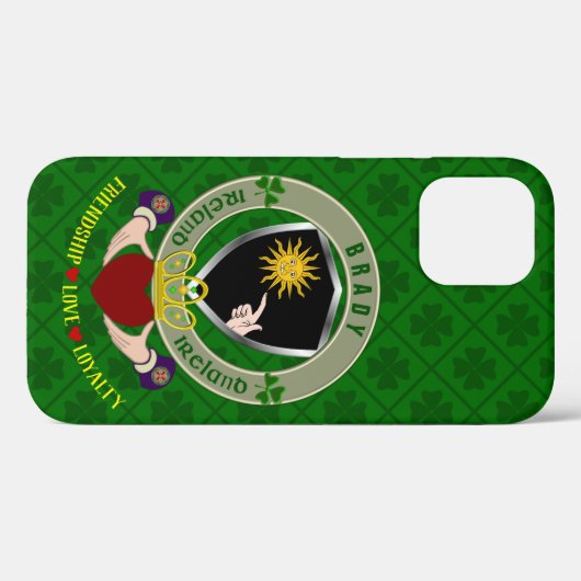 Brady Irish Shield & Claddagh Personalized Case-Mate iPhone Case (Achterkant (horizontaal))