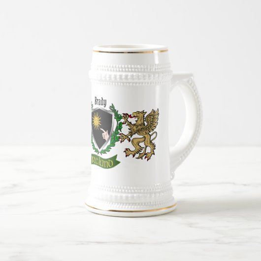 Brady Irish Shield Gepersonaliseerde naam Bierpul (Voorkant rechts)