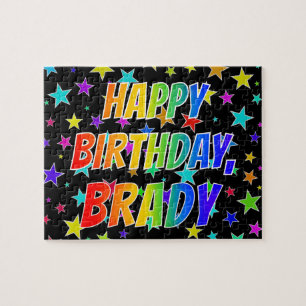 "BRADY" Voornaam, Leuk "GEFELICITEERD MET JE VERJA Legpuzzel