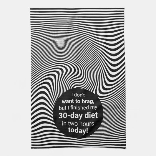 Brag over Diet Funny Joke Theedoek (Verticaal)