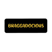 BRAGADOCIOUS RETOURADRES LABEL (Voorkant)