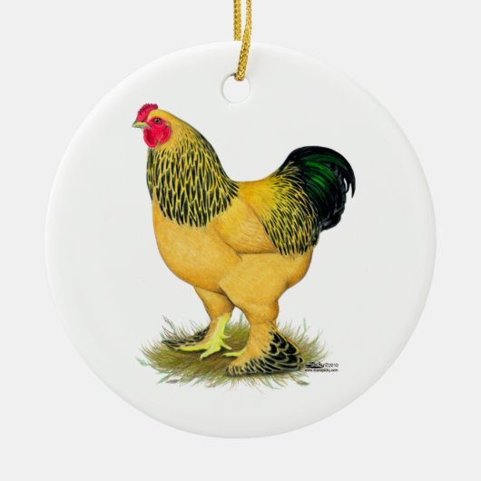 Brahma:  Buff Rooster Keramisch Ornament (Voorkant)