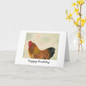 Brahma Chicken Carte d'anniversaire (Fleur jaune)