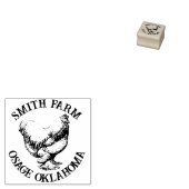 Brahma Chicken Hen met uw Boerderij naam Eierstemp Rubberstempel (Gestempeld)