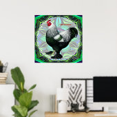 Brahma: Fancy donkere rooster Poster (Thuiskantoor)