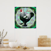 Brahma: Fancy donkere rooster Poster (Keuken)
