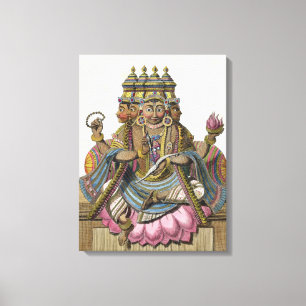 Brahma, hindoe god van de schepping, uit 'Voyage a Canvas Afdruk
