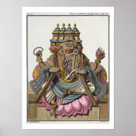 Brahma, hindoe god van de schepping, uit 'Voyage a Poster (Voorkant)