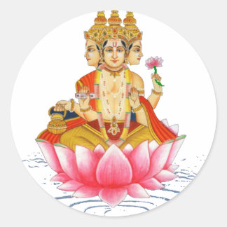 BRAHMA - PRAJAPATI - HINDU GODDESS RONDE STICKER