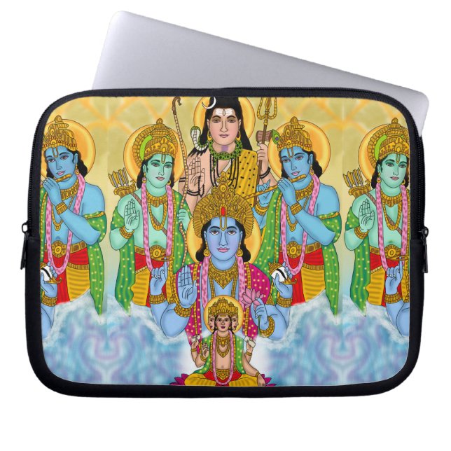 Brahma Vishnu Shiva Ram Krishna Laptop Cover Laptop Sleeve (Voorkant)