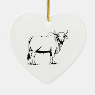 Brahman Cow Keramisch Ornament