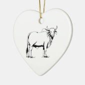Brahman Cow Keramisch Ornament (Links)