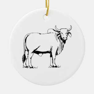 Brahman Cow Keramisch Ornament