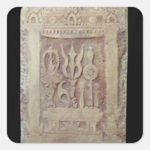 Brahman stele schildert de Trimurti af Vierkante Sticker