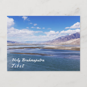 Brahmaputra rivier en berglandschap - Tibet Briefkaart