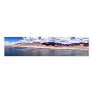 Brahmaputra rivier en woestijnlandschap - Tibet Foto Afdruk