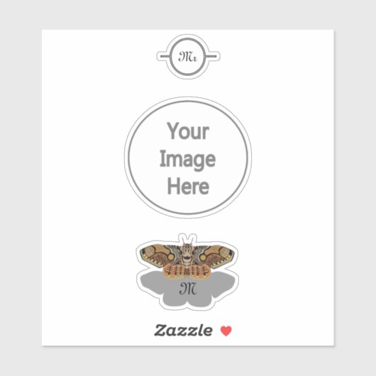 Brahmin Moth Monogram Sticker (Vel)