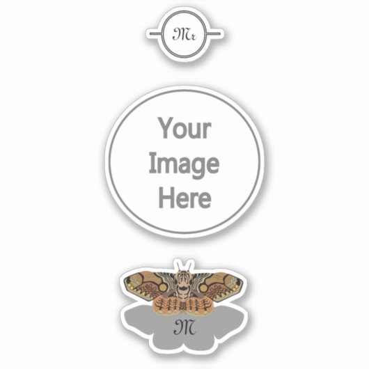 Brahmin Moth Monogram Sticker (Voorkant)