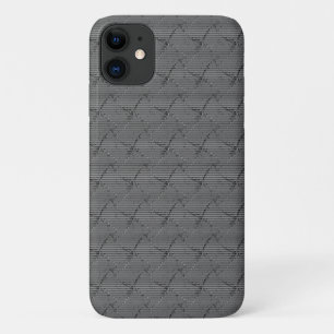 Braided grijs met kleine strepen en met een pixel iPhone 11 hoesje