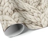 Braided Thread Knit Texture – Warm Beige (2) Cadeaupapier (Rol Hoek)