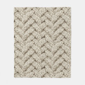 Braided Thread Knit Texture – Warm Beige (2) Fleece Deken (Voorkant)
