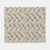 Braided Thread Knit Texture – Warm Beige (2) Fleece Deken (Voorkant (Horizontaal))