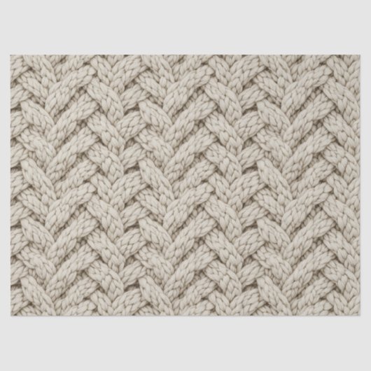 Braided Thread Knit Texture – Warm Beige (2) Tissuepapier (Voorkant)