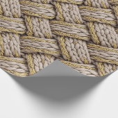 Braided Thread Knit Texture – Warm Beige (3) Cadeaupapier (Hoek)